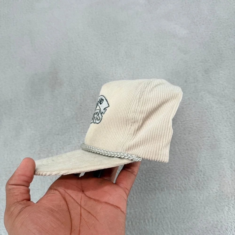 VTG Otto Cap‎ Oakland Raiders NFL Snapback Hat Mens OSFA Beige Preowned Corduroy